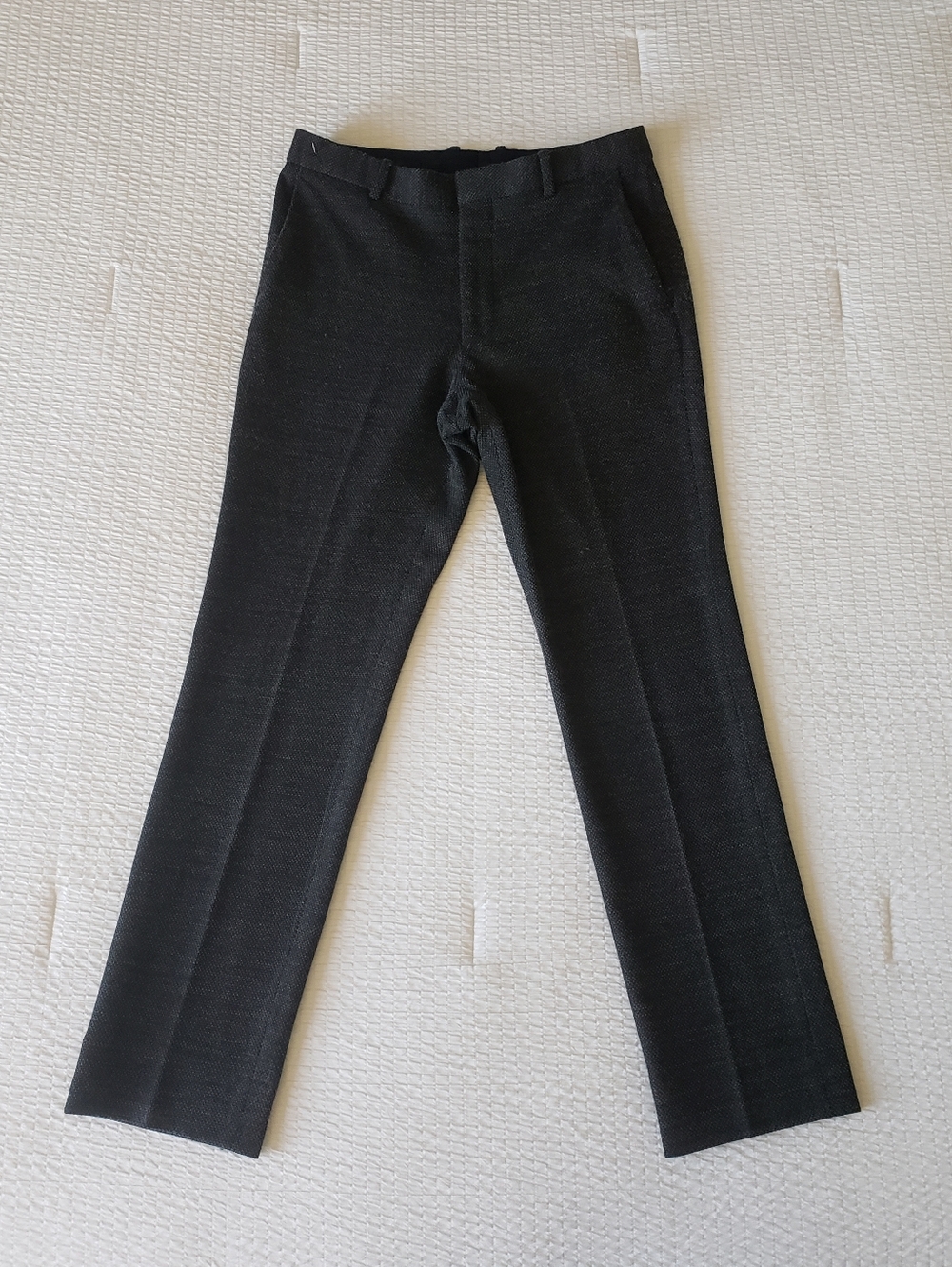 TAKEO KIKUCHI Men's Wool Blend Stretchy Slacks (30x28) Dk Gray
